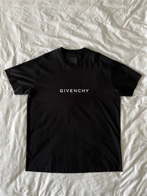 givenchy t shirt upside down|GIVENCHY Reverse oversized t.